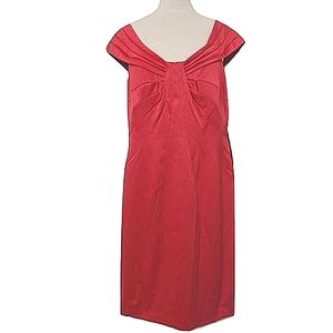 JS Collections Coral Satin Sheath Dress NEW- Sz. 16